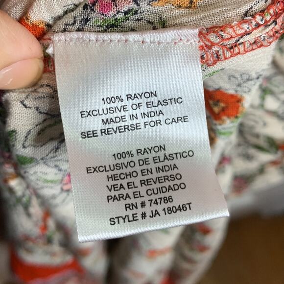 Patrons of Peace Ruffle Drawstring Waist Red Print Maxi Dress NEW W-722 Sz S - Picture 8 of 10